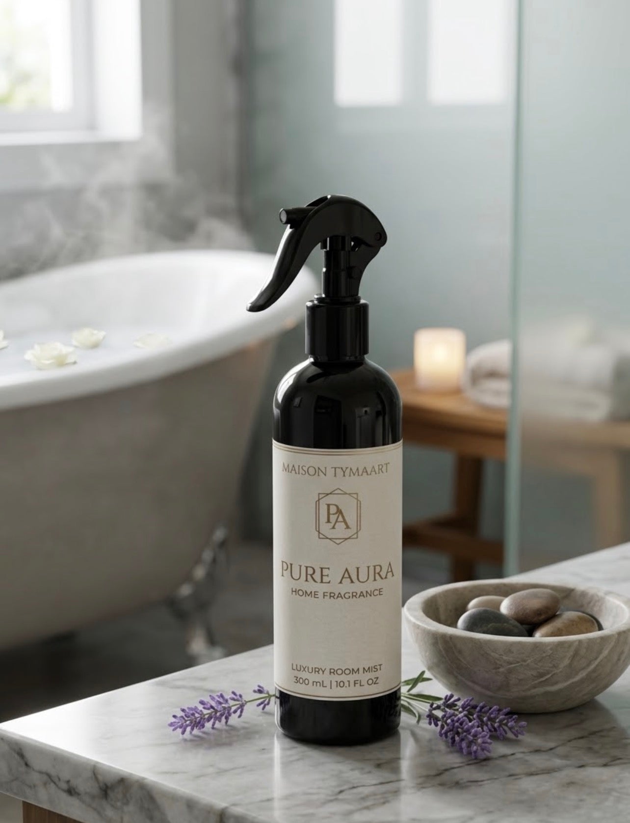 Luxury Hotel Inspired Room Mist – Pure Aura | Jasmine, Saffron & Amber Home Fragrance Spray