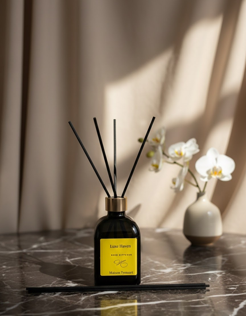 Luxe Haven – Sandalwood, Leather & Vetiver Reed Diffuser