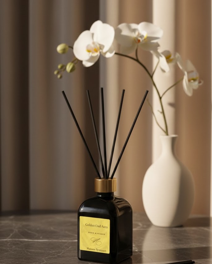 Golden Oud Aura – Black Fig, Cedar & Amber Reed Diffuser