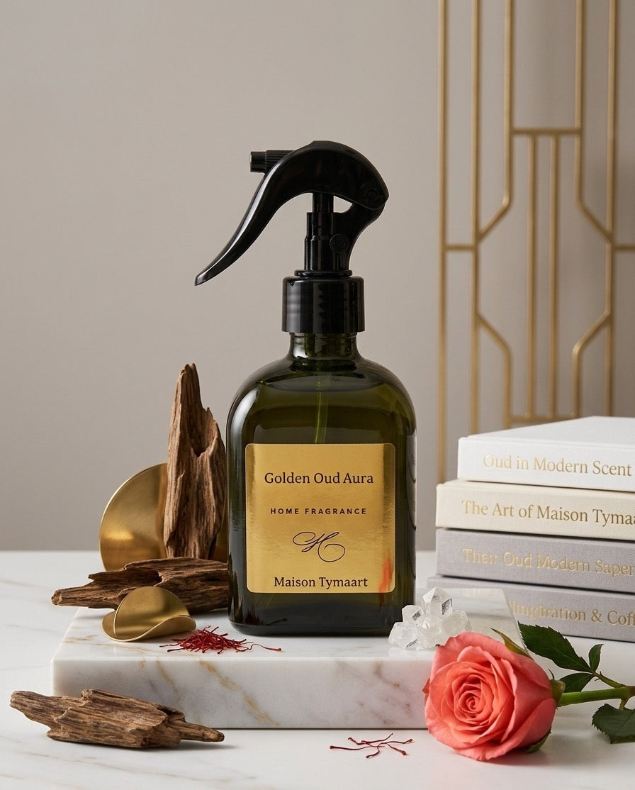 Golden Oud Aura – Black Fig, Cedar & Amber Home Fragrance